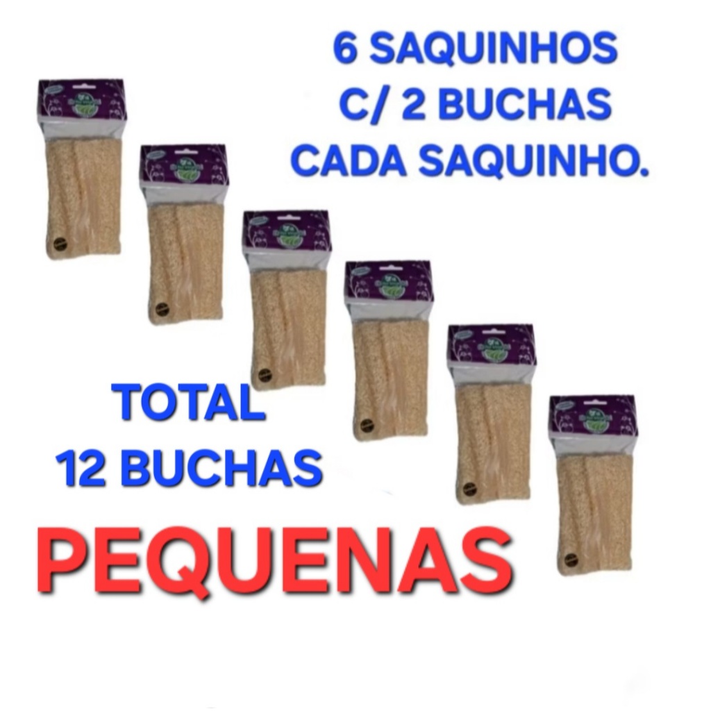 Esponja Vegetal Bucha 100% Natural Ecológica - Kit C/ 06, 10 E 12 Unidades