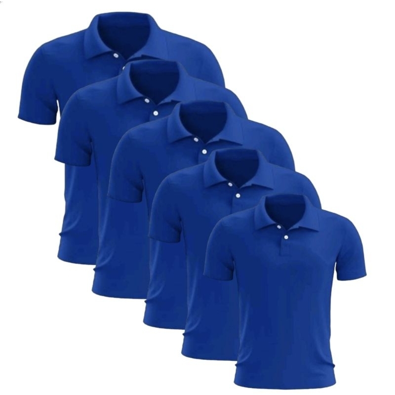 kit 10 camisa gola Polo uniforme lisa básica piquet poliéster REF-532