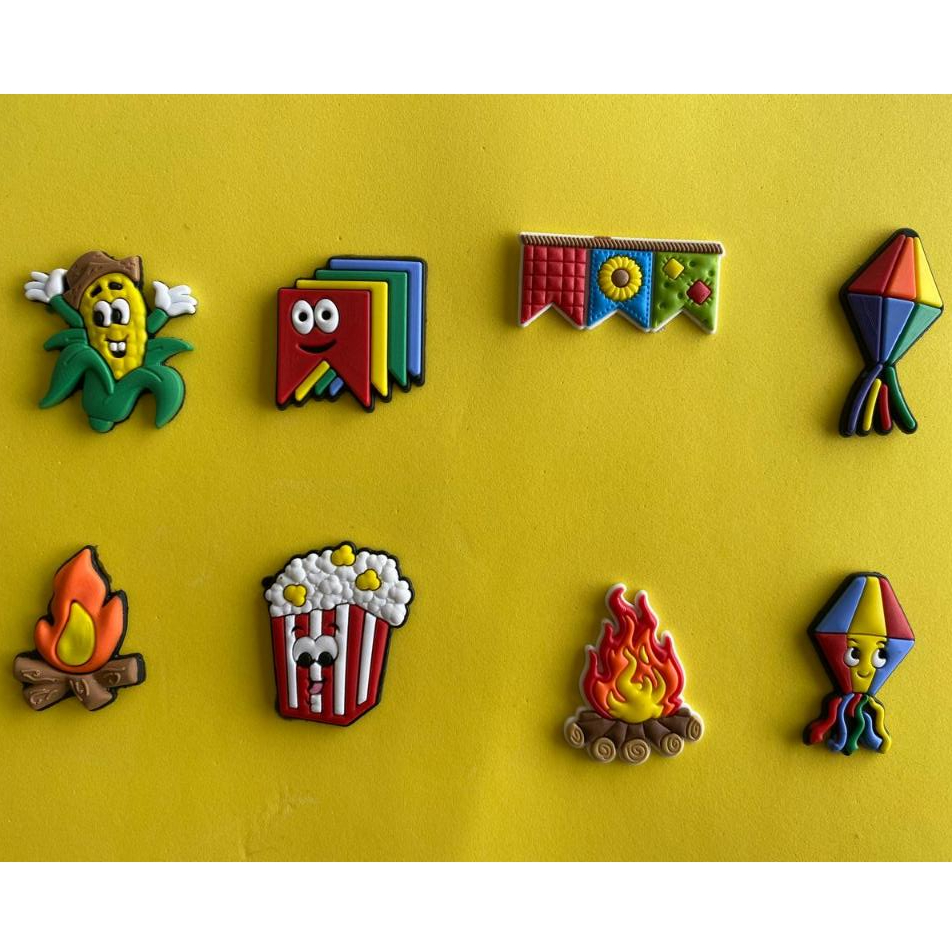 KIT APLIQUE EMBORRACHADO JUNINO, 20 PEÇAS SORTIDAS CONFORME A FOTO em Oferta na Shopee