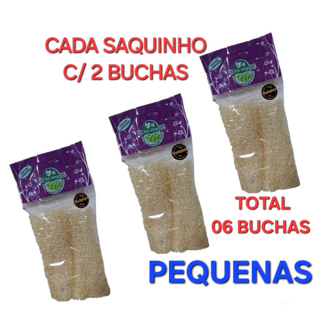 Esponja Bucha Vegetal 100% Natural Ecológica - Kit C/ 06, 10 E 12 Unidades