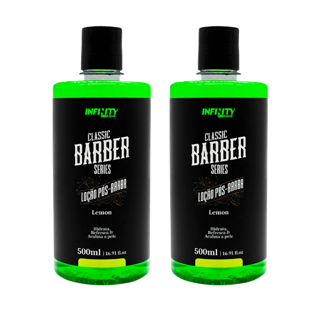 Kit 2x Loção Pós-Barba Limão 500ml Infinity Looks Hair Alívio e Frescor Imediato - ENVIO IMEDIATO