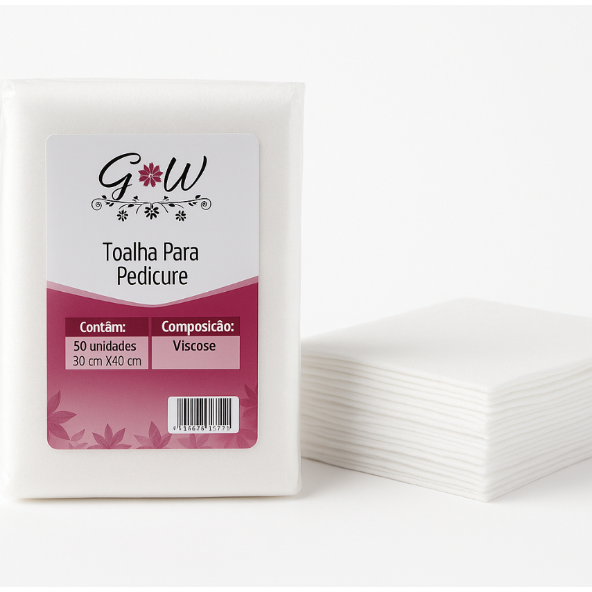 TOALHA DESCARTÁVEL  30x40cm P/ MANICURE E PEDICURE VISCOSE C/ 100 UNIDADES
