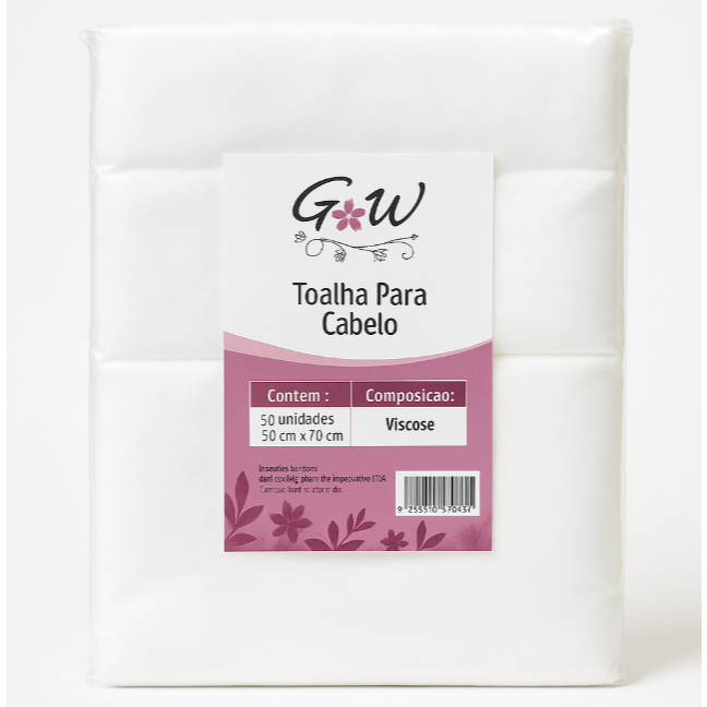Toalha Descartável Para Cabelo(50x70cm) viscose
