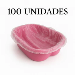 PROTETOR PLÁSTICO DE BACIA PEDICURE - 68 CM X 66 CM PCT C/ 25 50 100 UNIDADES