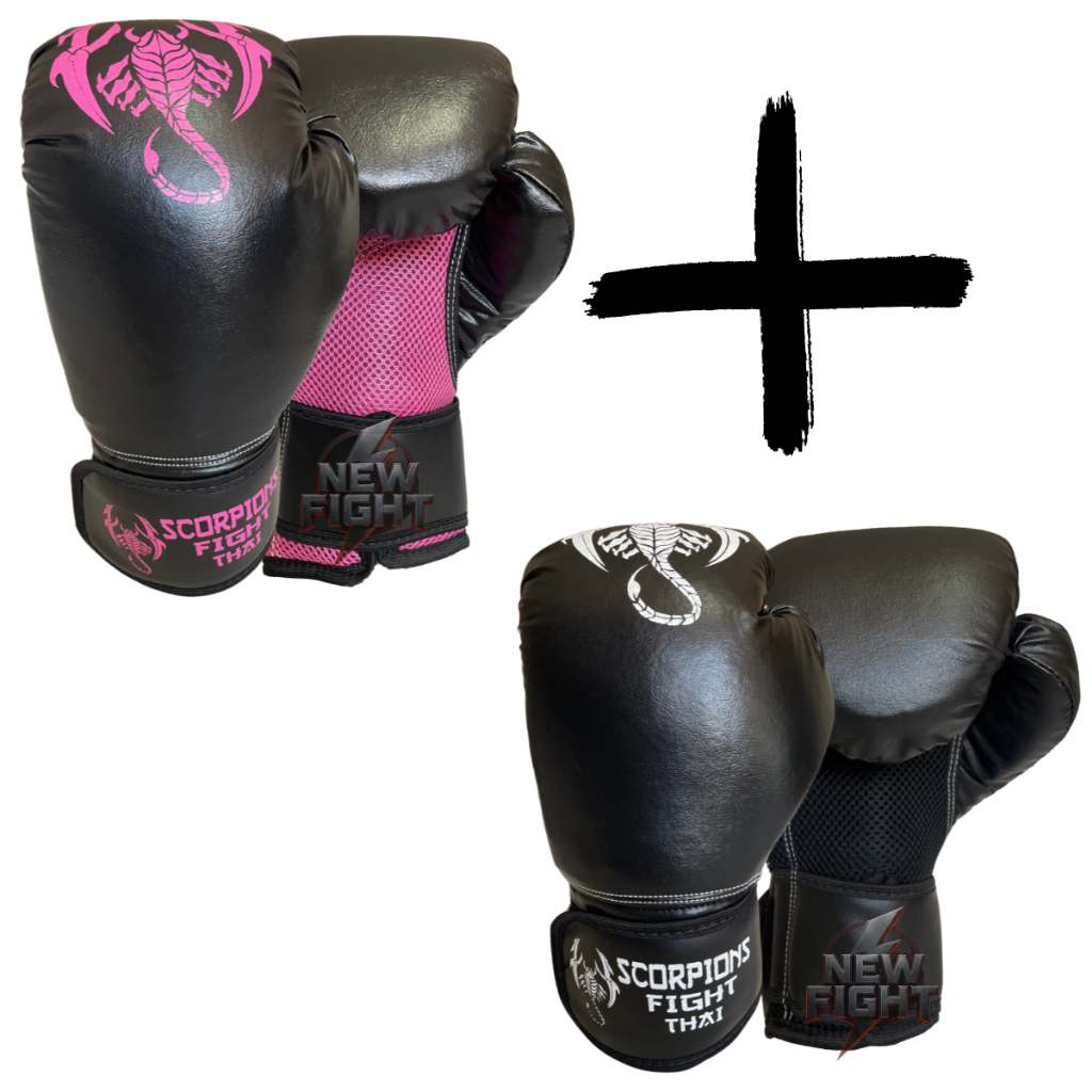 Dois Pares de Luvas De Boxe Muay Thai, Kickboxing, Treino Sparring Atacado