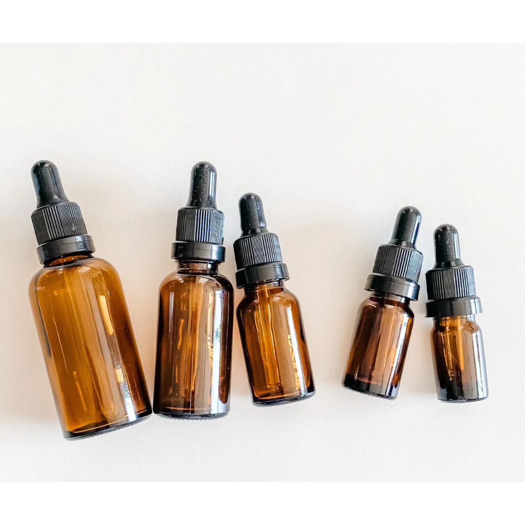 Kit Frasco Conta 30ml âmbar Bulbo Preto e Tampa Preta caixa com 100 unidades