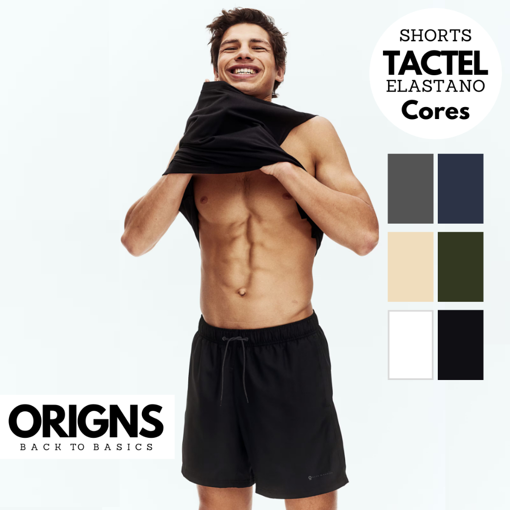 Shorts Tactel Elastano Bermuda Calção Academia Treino Praia em Oferta na Shopee