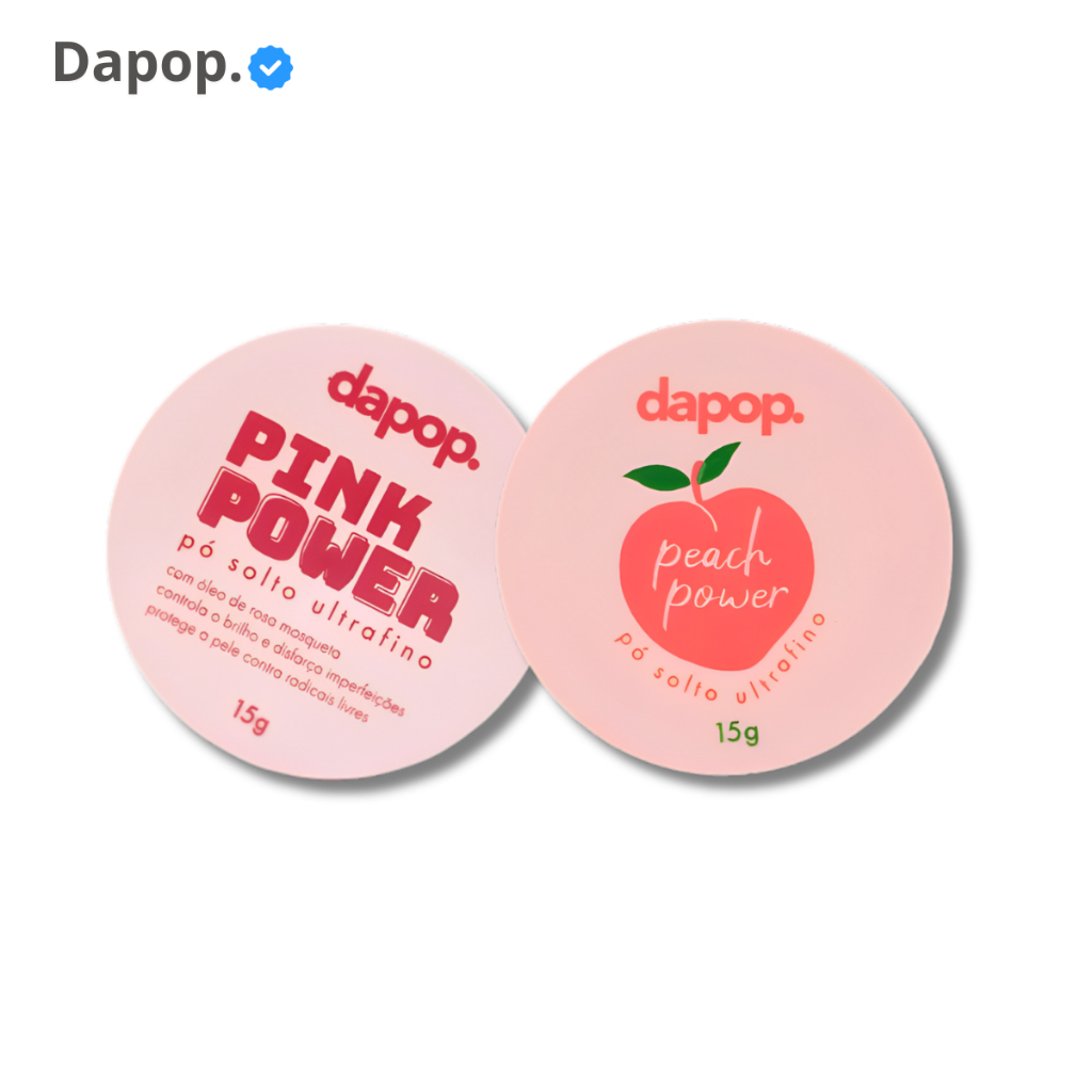 Kit Pó Solto Pink e Peach Dapop Selagem Matte Pele Perfeita