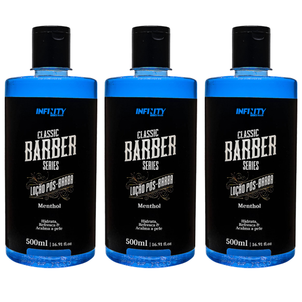 Kit 3x Loção Pós-Barba Menta 500ml Infinity Looks Hair Alívio e Frescor Imediato,- Envio Imediato em Oferta na Shopee