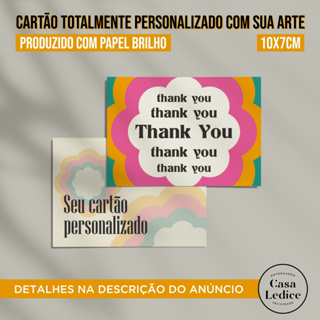 Cartão PERSONALIZADO COM SUA ARTE - 10x7cm - PAPEL BRILHO - FRENTE E VERSO em Oferta na Shopee