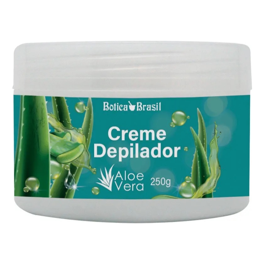 Botica Brasil Creme Depilador Com Aloe Vera 250g Axilas Virilhas e Pernas 15 min Sem dor