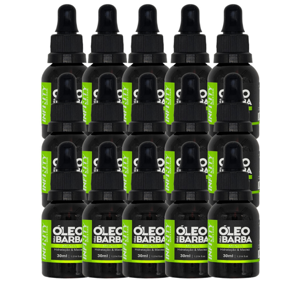 Kit 15x Óleo para Barba INFINITY LOOKS HAIR MENTAHidratação e Perfume SofisticadoPronta Entrega