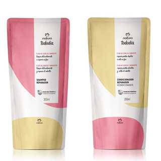 Conjunto Shampoo + Condicionador Tododia  Reparador Flor de Cereja e Abacate- 300ml Refil