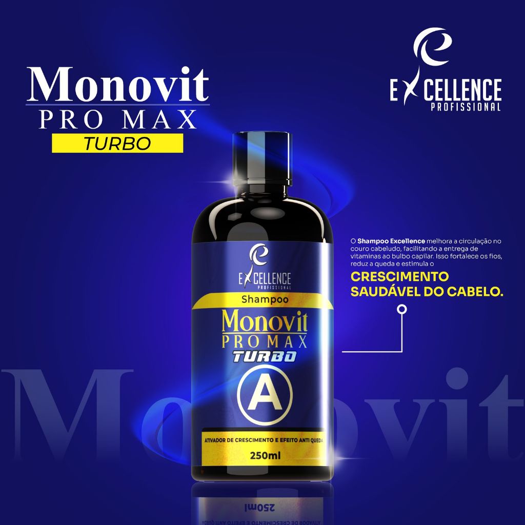 Shampoo de crescimento Turbo Max 250ml bomba de vitaminas
