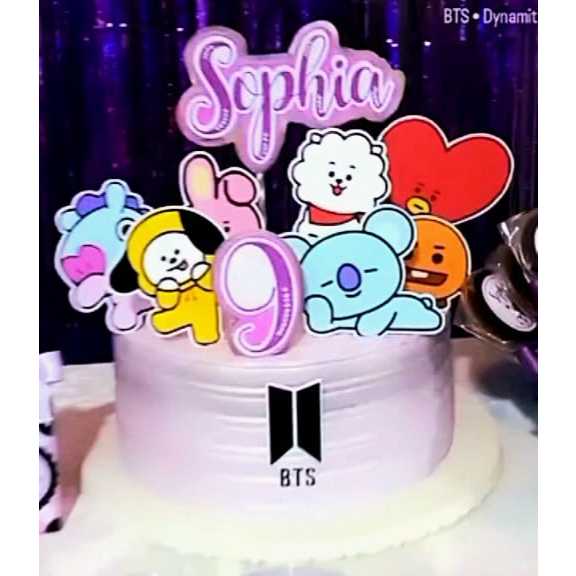 Topo BTS Topper de bolo Topo personalizado Topo em camadas Topo 2D Festa Aniversário