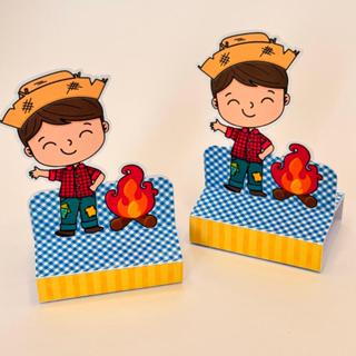 20 porta bis SEM NOME de PRONTA ENTREGA lembrancinha de aniversário porta doces tema festa junina menino em Oferta na Shopee