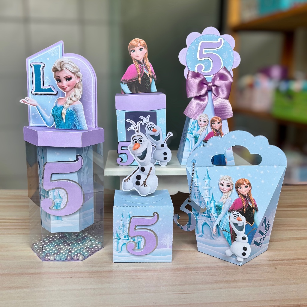 Kit Caixas Personalizadas de Luxo – Frozen  | Lembrancinhas prontas para Festas e Aniversárioss em Oferta na Shopee