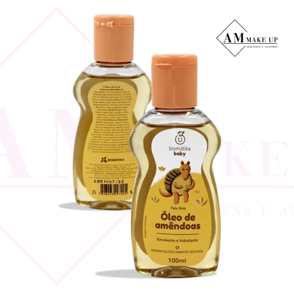 Óleo Hidratante Emoliente Bebê Infantil Biomatika Baby Amêndoas Rosto e Corpo 100ml Massageador Hipoalergênico