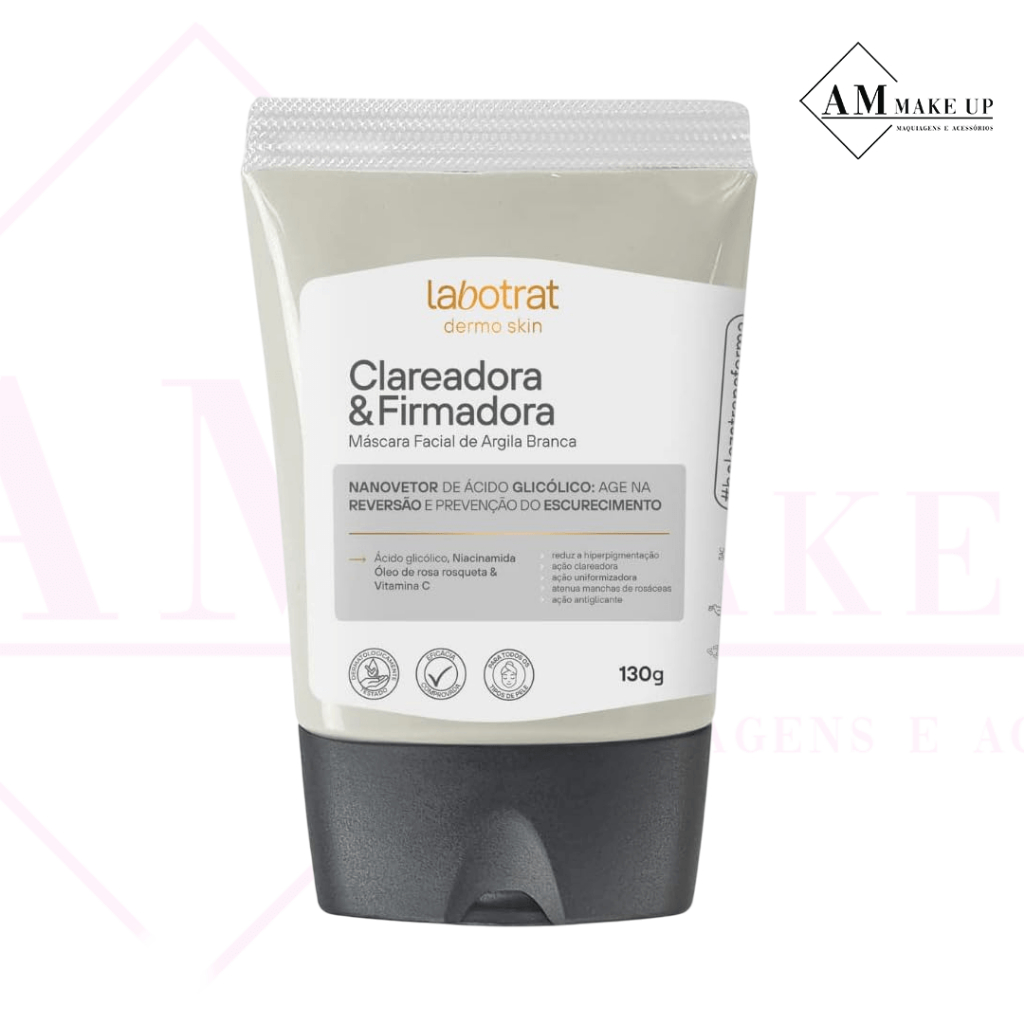 Mascara Facial De Argila Branca Clareadora & Firmadora 130G Labotrat