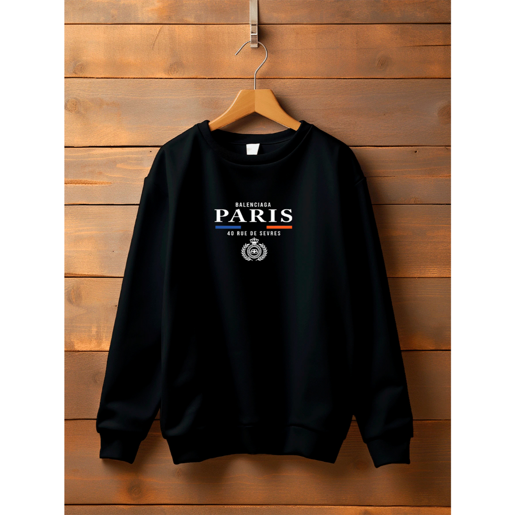 Blusa de Frio Moletom Careca Flanelado Paris Moletom Gola Redonda Masculino e Feminino