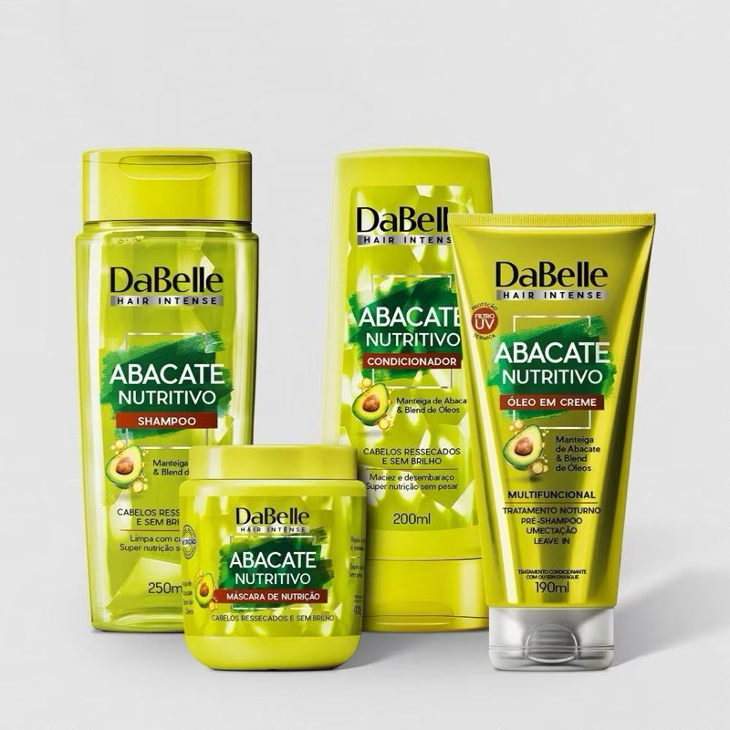 Kit Dabelle Abacate Nutritivo Shampoo, Condicionador, Oléo Em Creme E Máscara 400G