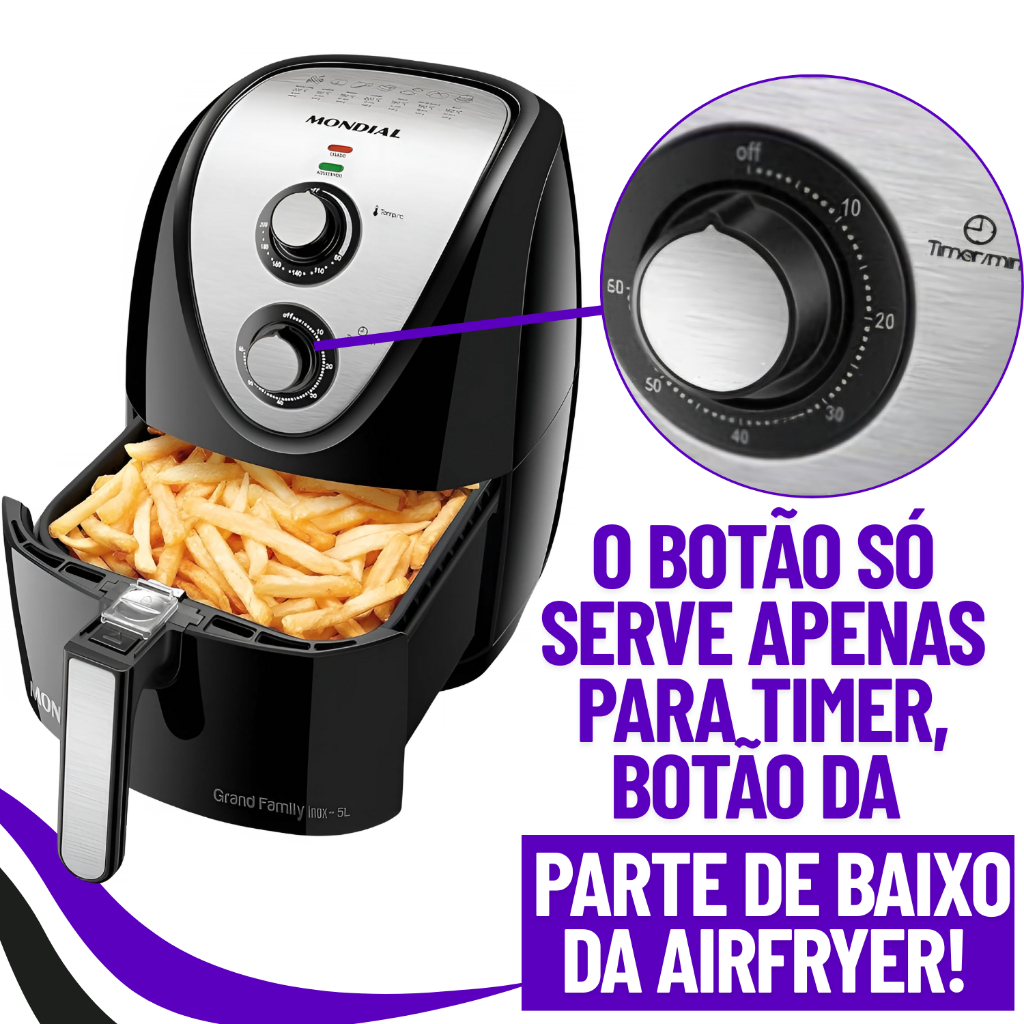 Botão Air Fryer Mondial Modelo Afn40 AFN50 AFN51 Original — imagem 2 de 2