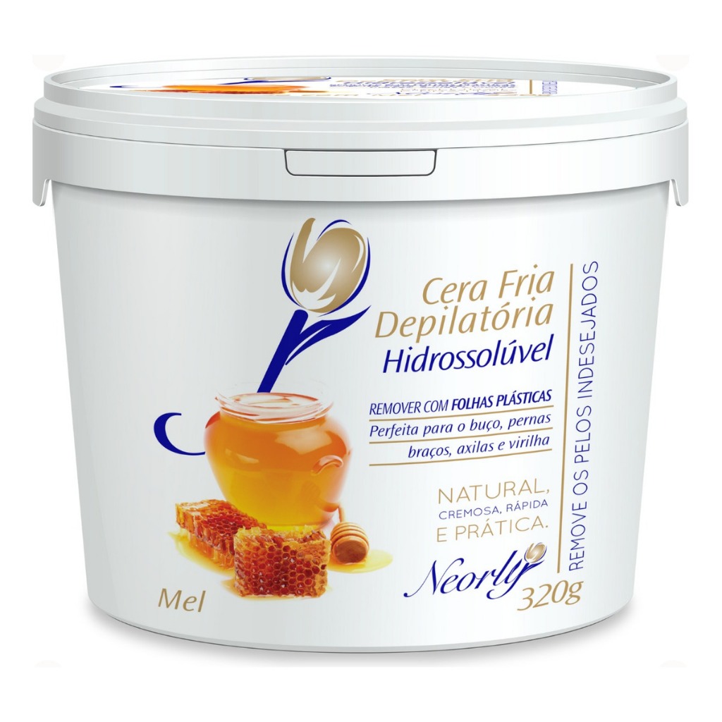 Cera Depilatória Fria Mel Natural Hidrossolúvel 320g Neorly