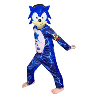 Fantasia Sonic Longa Infantil C/Enchimento E Máscara em Oferta na Shopee