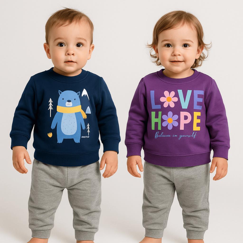 Conjunto Moletinho Bebê 100% Algodão Menino Menina Calça + Blusa Manga Longa Frio Inverno Estampas Sortidas