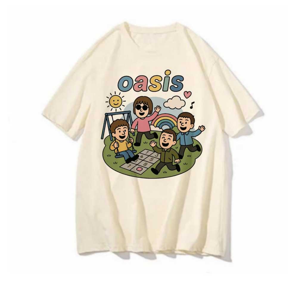 Camiseta Oasis funny Amarelinha Blusa banda rock album estampado poster feminina camisa masculina mpb tshirt casual