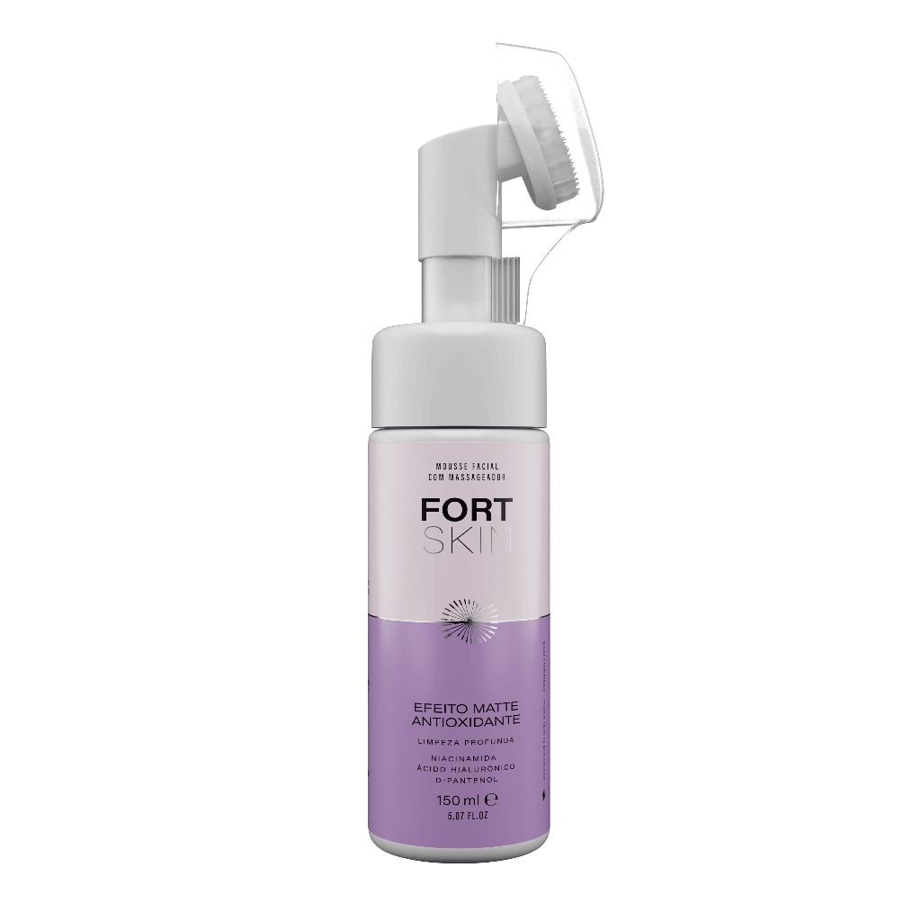 Sabonete Facial Mousse Espuma de Limpeza Efeito Matte Antioxidante FortSkin 150ml FORTLIFE