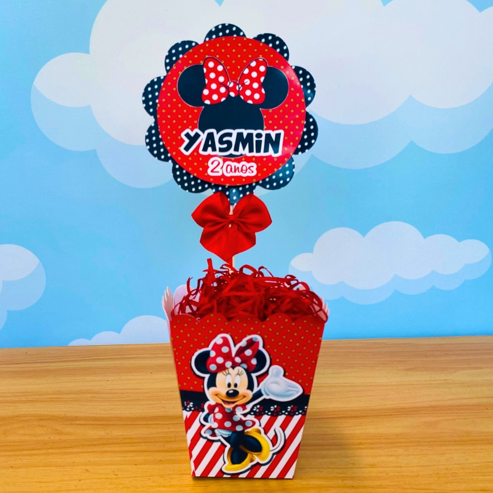 Centro de mesa MINNIE VERMELHA CACHEPO Lembrancinhas Personalizadas | já vai semi montado