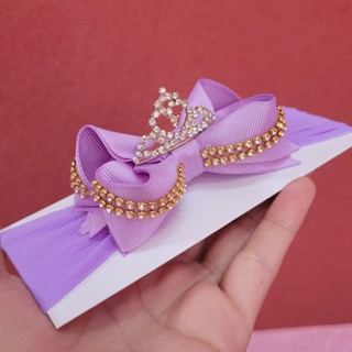 Laço Luxo Com Coroa - Princesa Sofia - Princesinha - Todo Lilas  COM DOURADO - Tam M em Oferta na Shopee