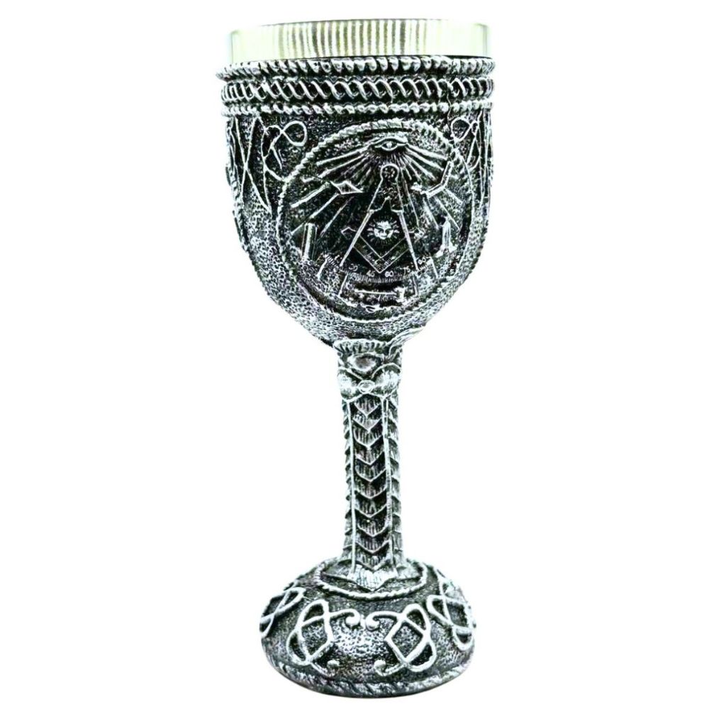 Cálice Taça Maçonaria Maçom Maçônica Alça Chifre Bode Resina