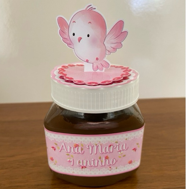 10 und rótulo de nutella mais 10 apliques em pé para tampa jardim encantado borboleta e passarinho