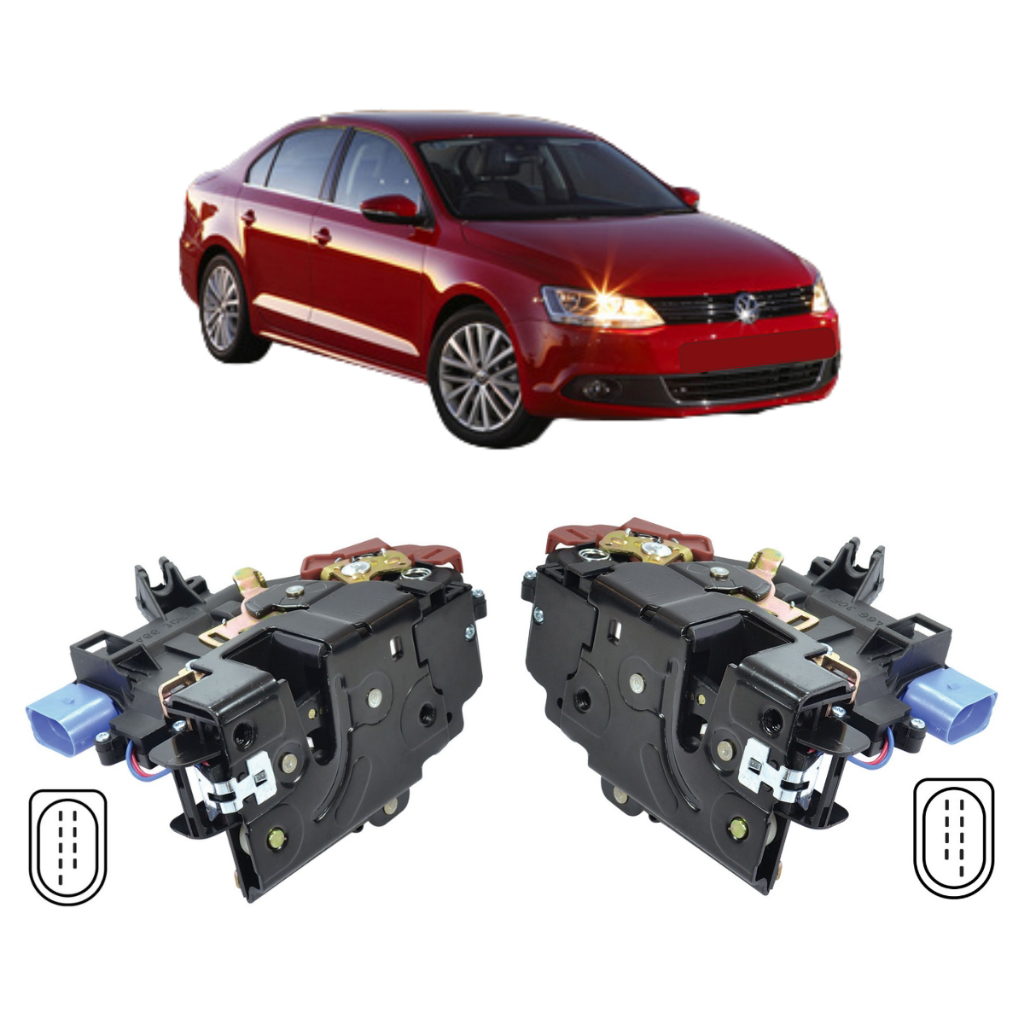 Fechadura Elétrica Porta Frente Jetta 2006 a 2010 Par