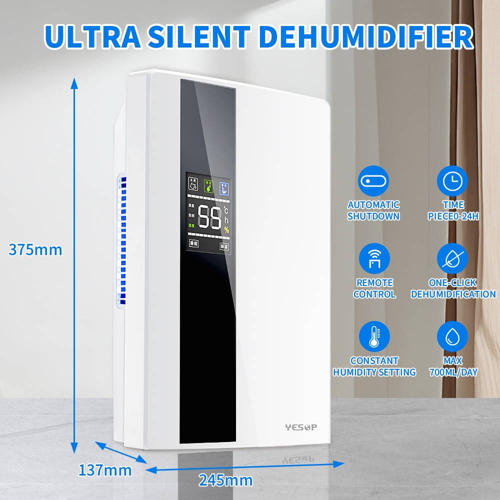 Desumidificador De Ar Ambiente Desumidificadores Eletrico Antimofo Portátil E Bivolt Operação Controle Remota Yesop