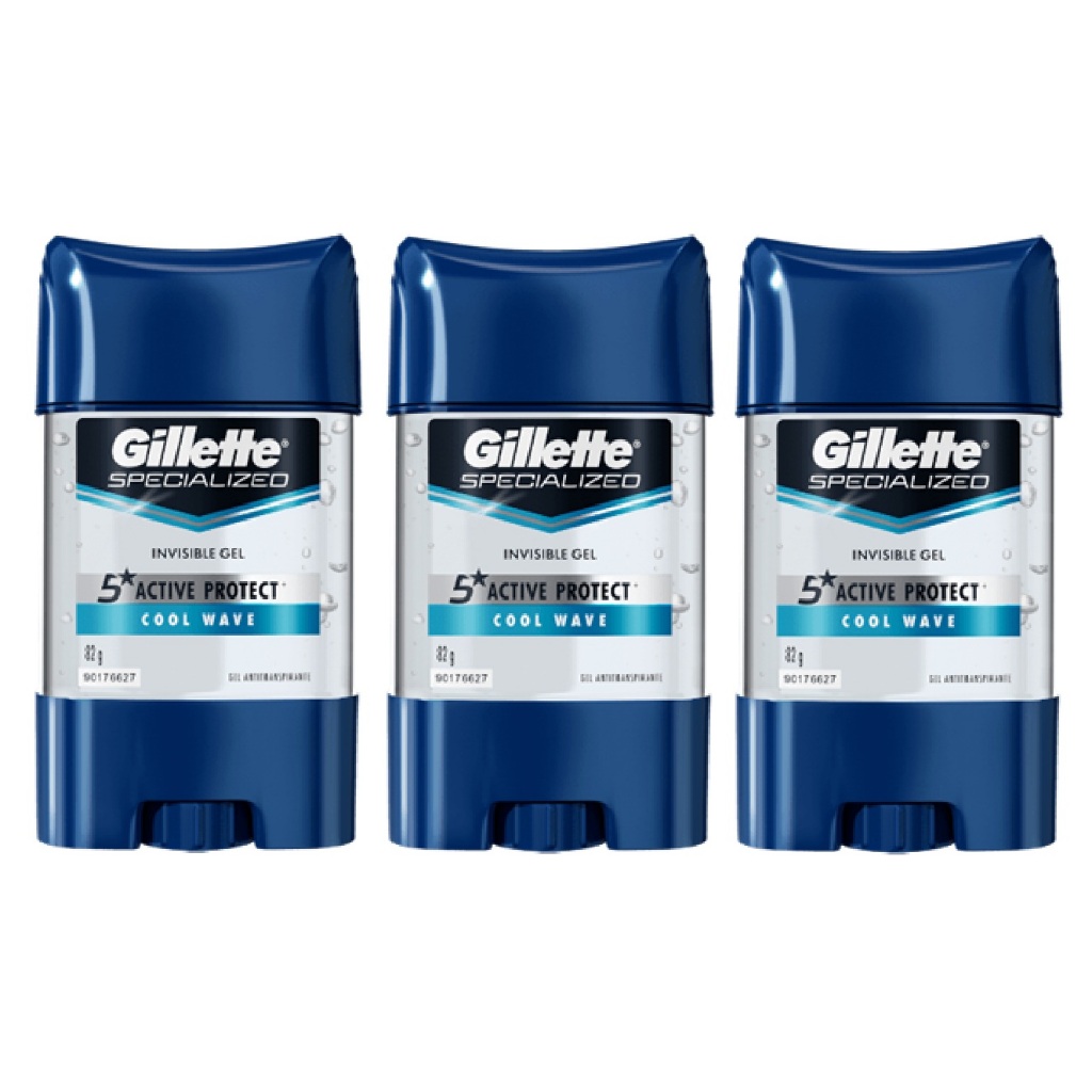 Kit 03un Desodorante Antitranspirante Gillette Hydra Clear Gel Cool Wave 82g em Oferta na Shopee