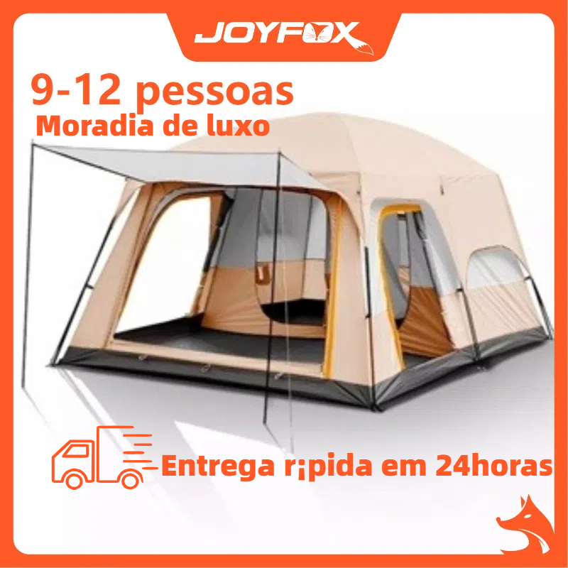 JOYFOX Barraca Camping Acampamento 9-12 Pessoas Grande Família Lux barraca 8 pessoas impermeável