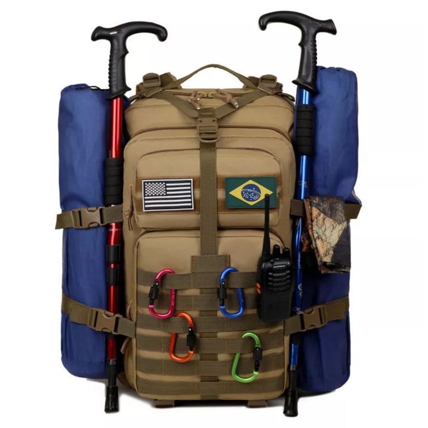 Mochila Tática 50 Litros Reforçada Impermeável Masculina Grande Camping