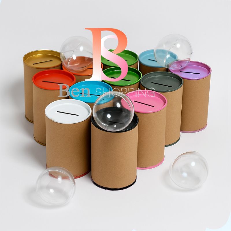 kit 15 un cofrinho 10x6 + 15 esfera acrilica 6,5cm - lembrancinhas para festas