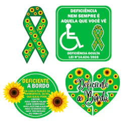 ADESIVO GIRASSOL PARA CARRO DEFICIÊNCIA OCULTA - CARRO DEFICIENTE