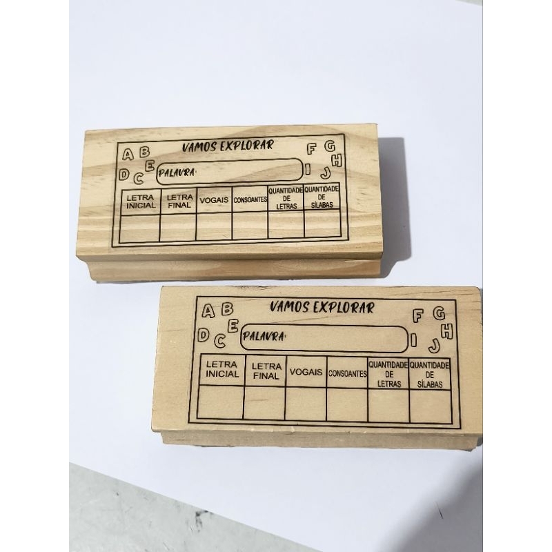 Carimbo pedagógico escolar Vamos explorar, professoras + carimbeira em Oferta na Shopee
