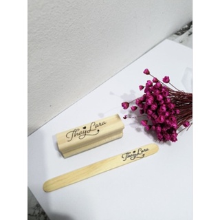 Carimbo personalizado para colher de madeira ou palito de picolé em Oferta na Shopee