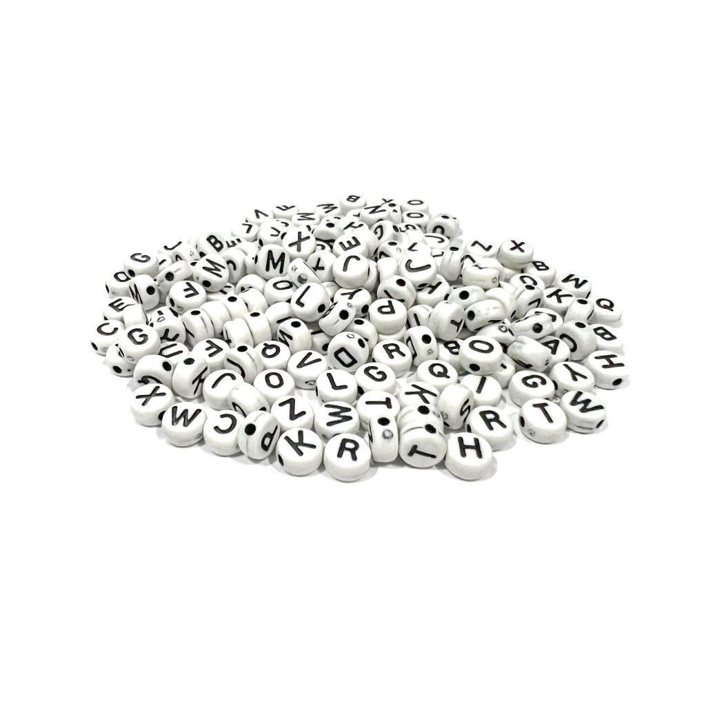 Miçanga Letras Alfabeto Colorido para artesanato 7mm - Escolha Cor em Oferta na Shopee