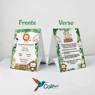 Kit Plaquinhas de agradecimento - Centro de mesa (Safari Baby) em Oferta na Shopee