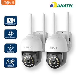 INOVA Kit Câmera de segurança a Prova D'água sem fio gira 360° HD 1080P IP66 APP YOOSEE 11...