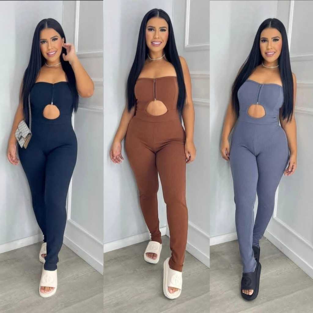 macacão gringa ziper tomara que caia moda balada virginia feminino anarruga