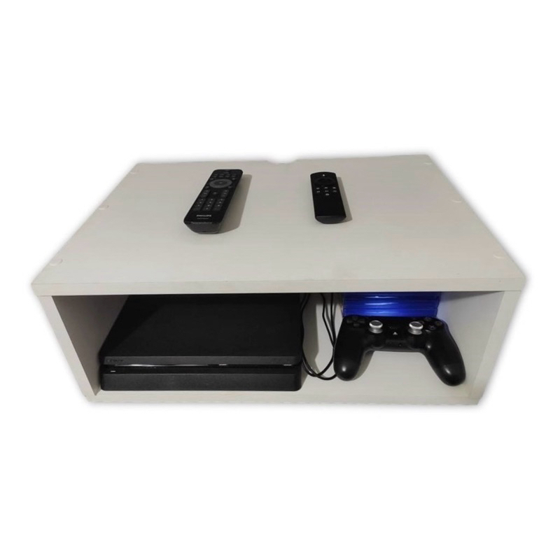 Nicho Suporte De Parede Para Video Game Ps4 Xbox Mdf Branco em Oferta na Shopee