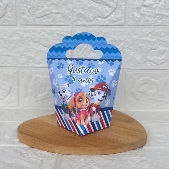 PEGUE E MONTE - Caixinha Coração Triangulove personalizada Patrulha Canina Azul -  Lembrancinhas -  Festa de Aniversário